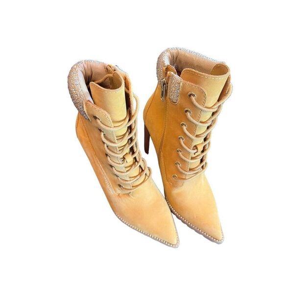 Steve‎ Madden Karmen Cognac Studded Ankle Boots NWOT - Picture 3 of 9